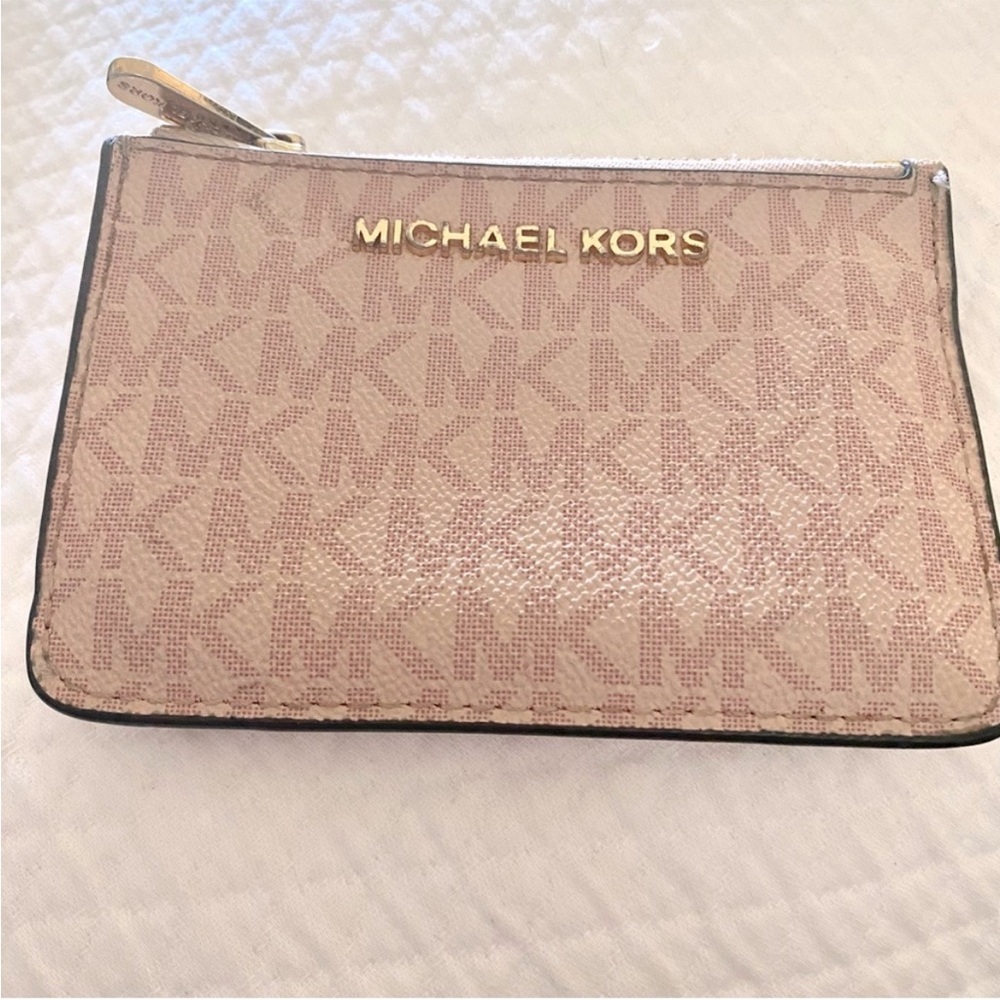 Michael Kors Jet Set Travel Coin Pouch With ID Key Holder Wallet Pink - Picture 2 of 5
